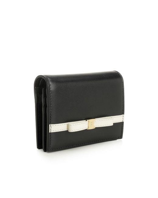 Ferragamo Black Ferragamo Bow Detailed Folded Wallet