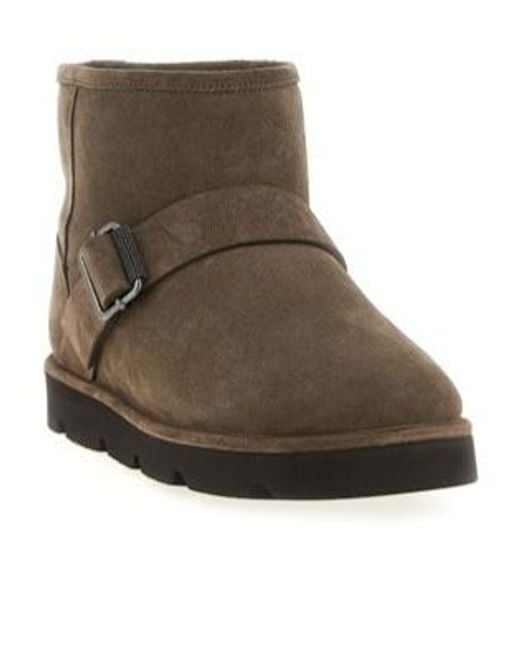 Brunello Cucinelli Brown Monile Detailed Buckle Strap Ankle Boots