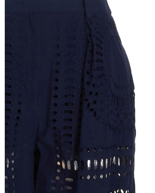 Alberta Ferretti Blue Pattern Trousers