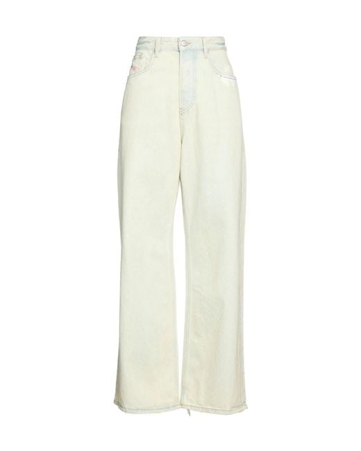 DIESEL White Denim Trousers