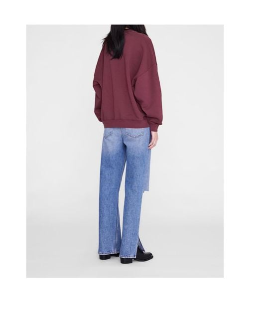 Anine Bing Purple Miles Sweatshirt Letterman