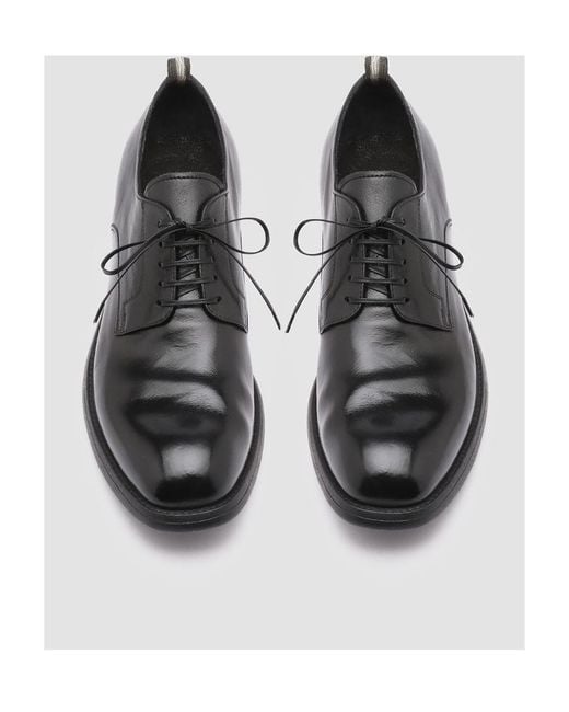 Officine Creative Black Leather Derby Shoes for men