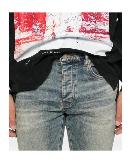 Purple Brand Blue Straight Leg Jeans for men