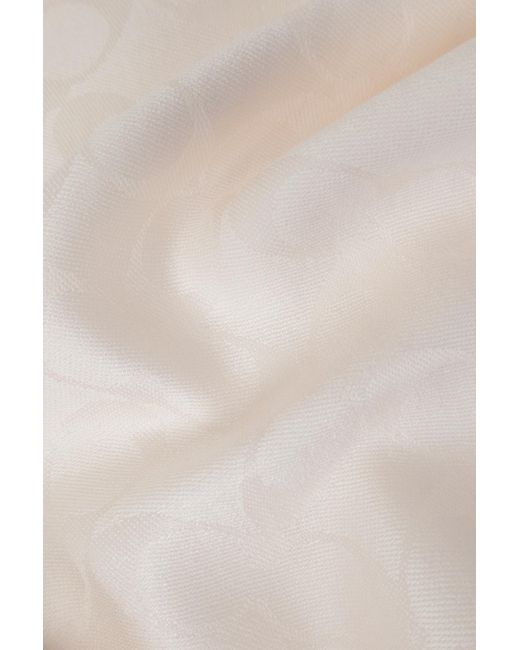 COACH White Logo-Jacquard Scarf