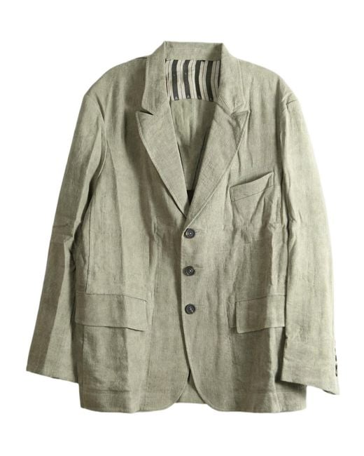 Ziggy Chen Green Jacquard Three Buttoned Jacket for men