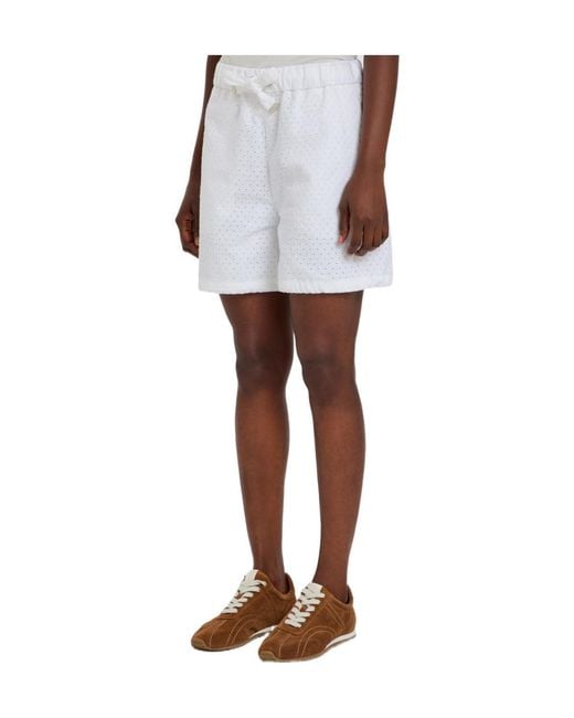 Moncler White Logo-Appliquéd Embroidered Cotton Shorts