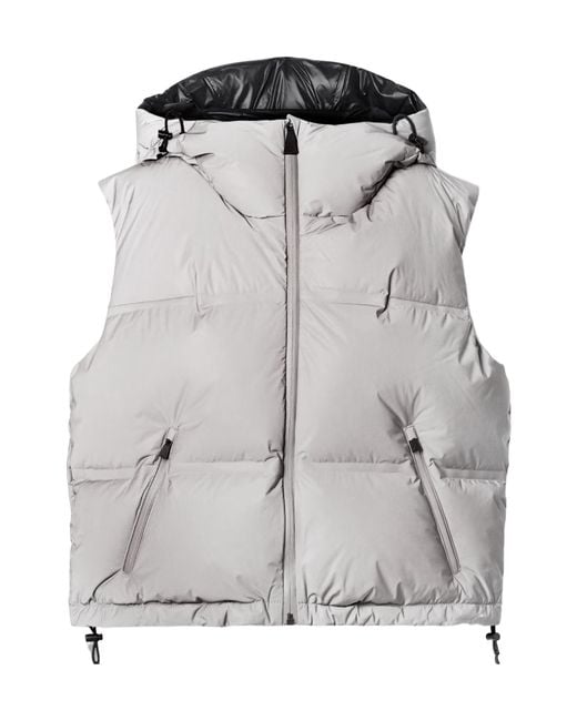 Aztech Mountain Gray Quilted Softshell Hooded Cropped Down Vest