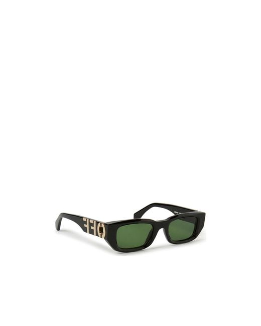 Off-White c/o Virgil Abloh Green Rectangular Frame Sunglasses for men