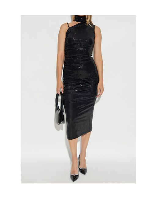 Versace Jeans Black Couture Sequin Embellished Midi Dress