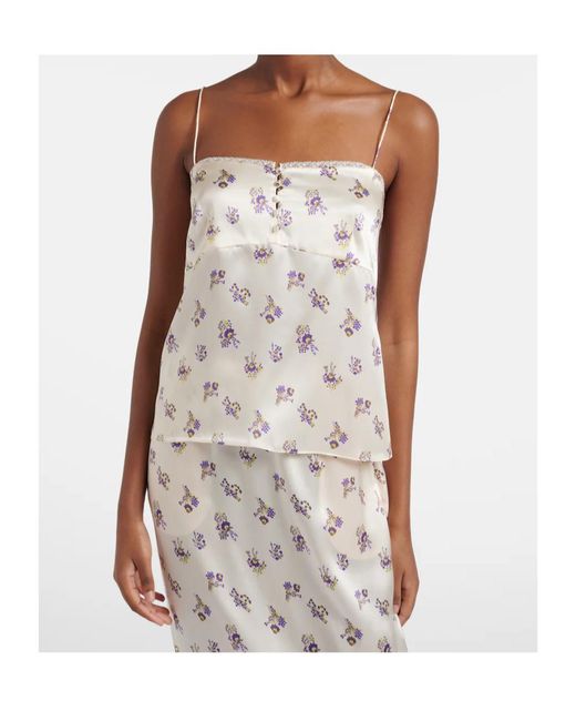 Dorothee Schumacher Natural Floral Silk Satin Camisole