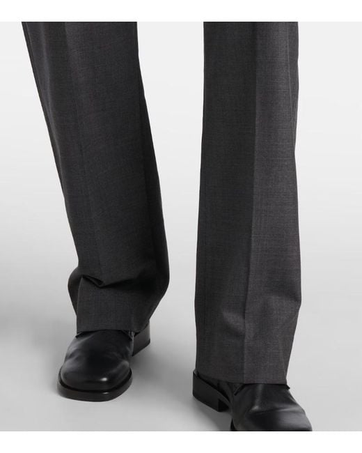 Lemaire Black Pleated Straight-Leg Trousers