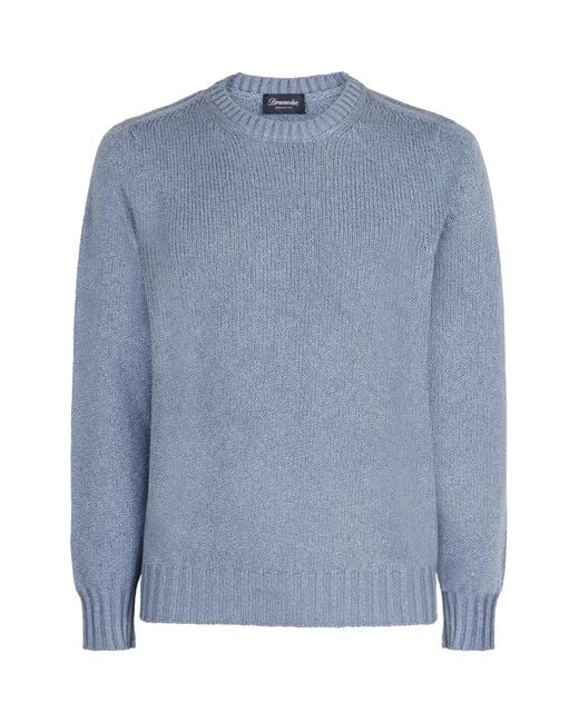 Drumohr Blue Cotton Pullover for men
