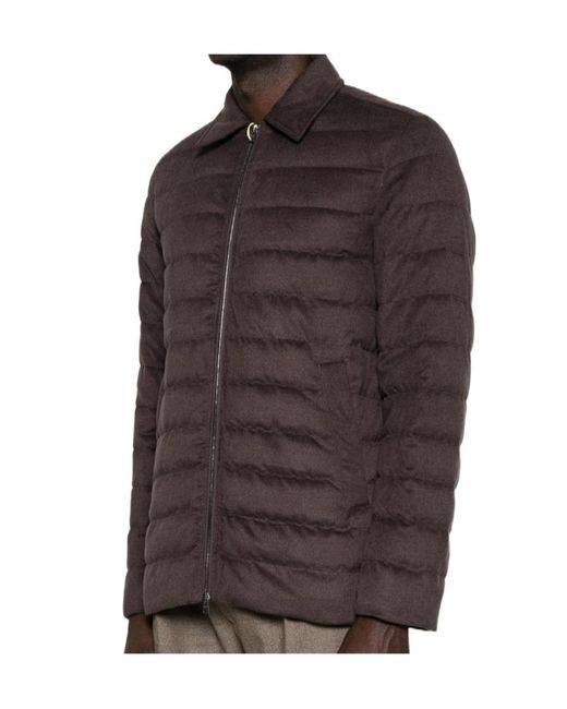 Herno Brown Quilted Zip-Up Padded Jacket for men
