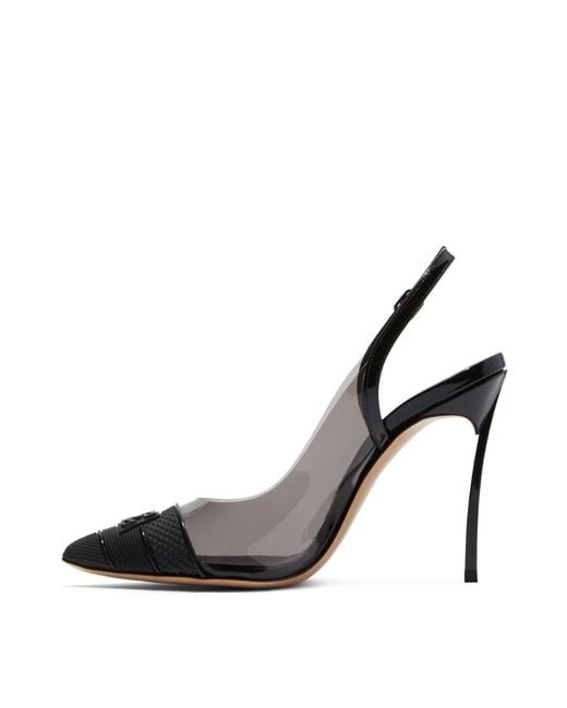 Casadei Metallic Blade Pvc Slingback Heeled Pumps