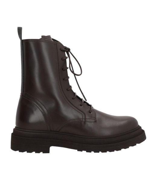 Brunello Cucinelli Brown Lace-Up Boots