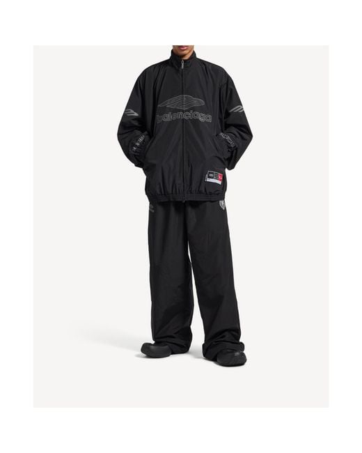 Balenciaga Black Cotton-Blend 3B Logo Oversized Jacket for men
