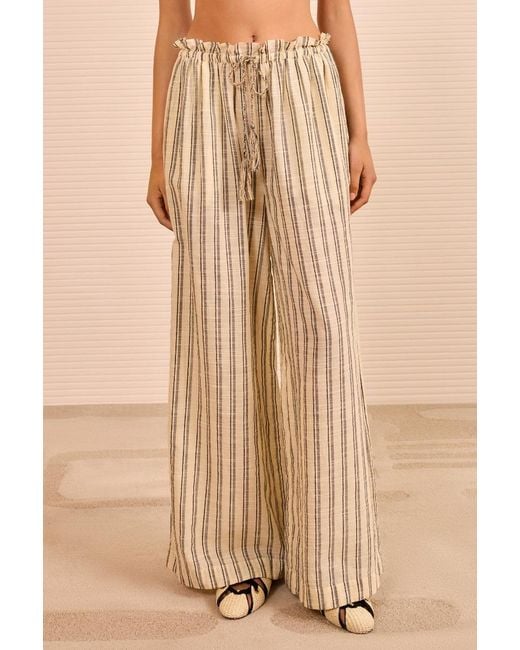 Ulla Johnson Natural Josephine Striped Tassel Trousers