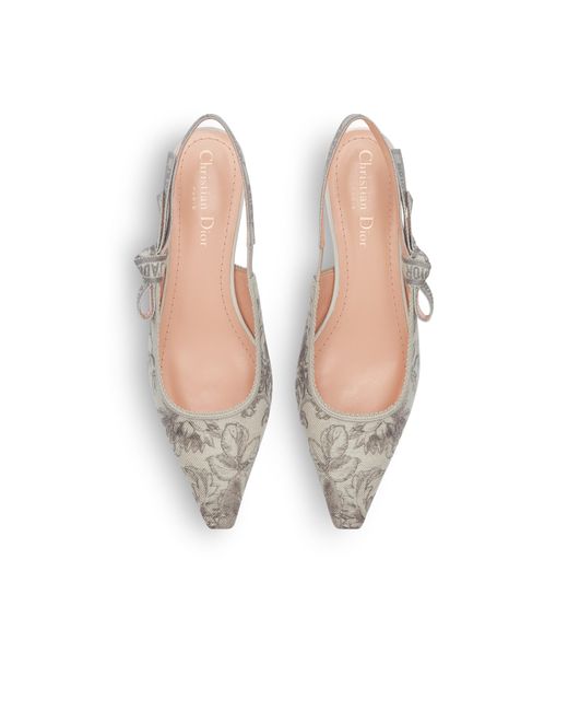 Dior White J'A Slingback Flat