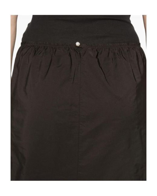Carven Black Elastic Waist Midi Skirt