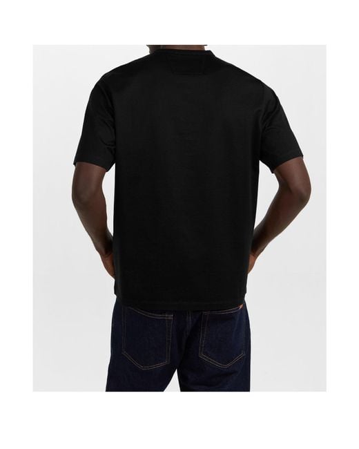 C P Company Black Logo Crew Neck T-Shirt for men