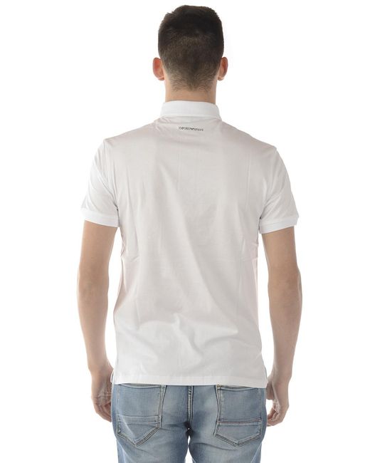 Emporio Armani White Logo Slim Polo Shirt for men