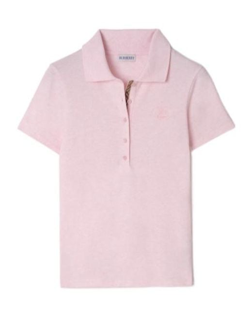 Burberry Pink Cotton Polo Shirt