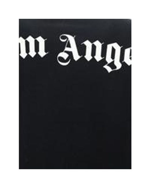 Palm Angels Blue Logo-Print Long-Sleeve Top