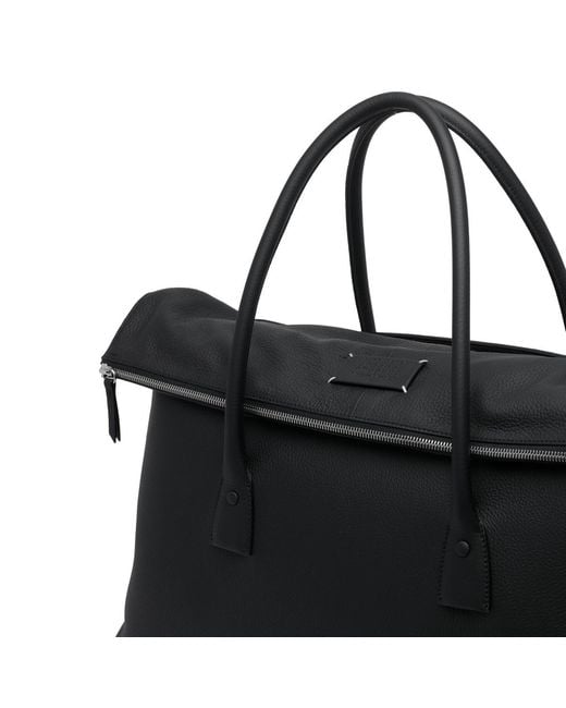 Maison Margiela Black Logo Patch Folded Tote Bag