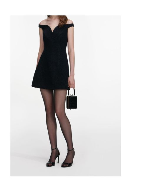 Self-Portrait Black V-Neck Mini Dress