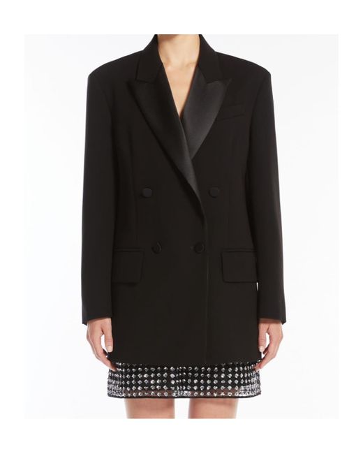 Max Mara Black Pianoforte Double-Breasted Long-Sleeved Jacket