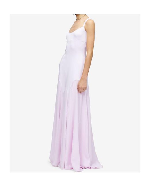 McQueen White Satin Maxi Dress