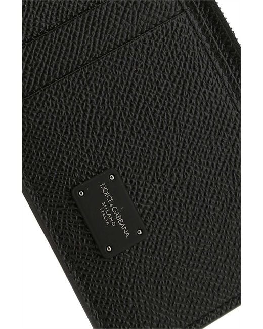 Dolce & Gabbana Black Zip-Up Card Case for men