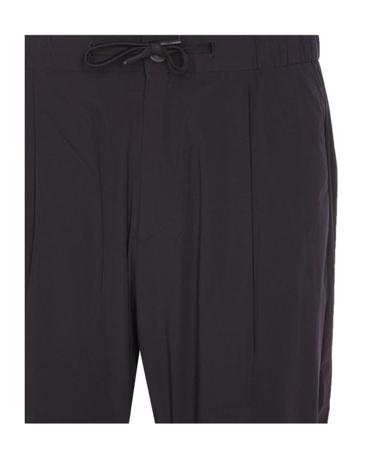Herno Gray Straight-Leg Drawstring Trousers for men