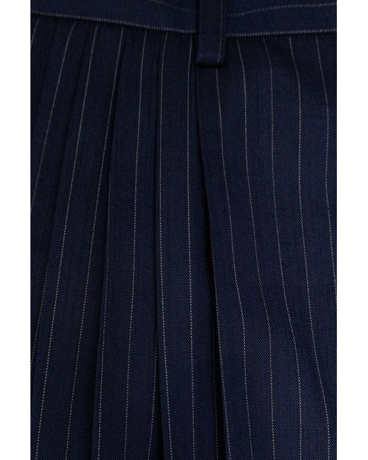 Moschino Blue Striped Pattern Wide-Leg Trousers