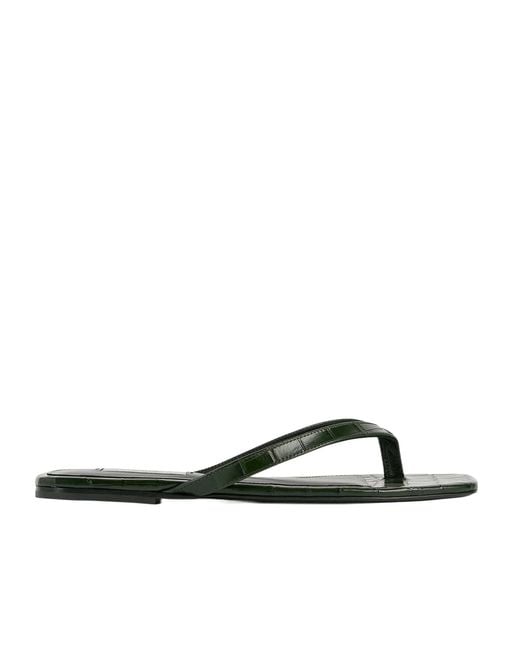 Totême White Totême Embossed Flat Sandals