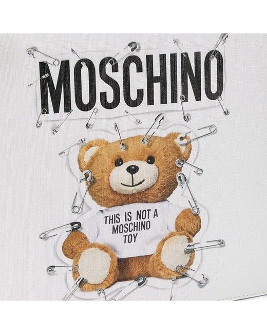 Moschino Yellow Teddy Bear Pin Pattern Large Clutch