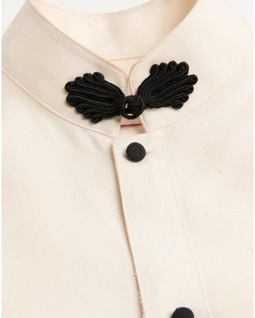 Valentino Natural Button-Up Long-Sleeved Shirt for men