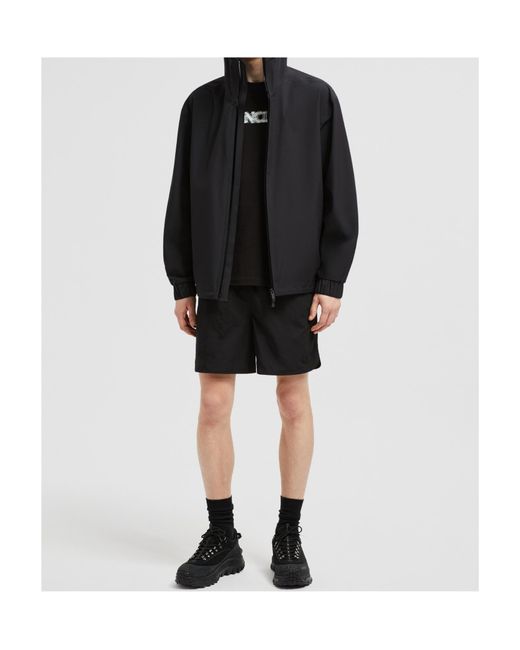 Moncler Black Crinkled Swim Shorts for men