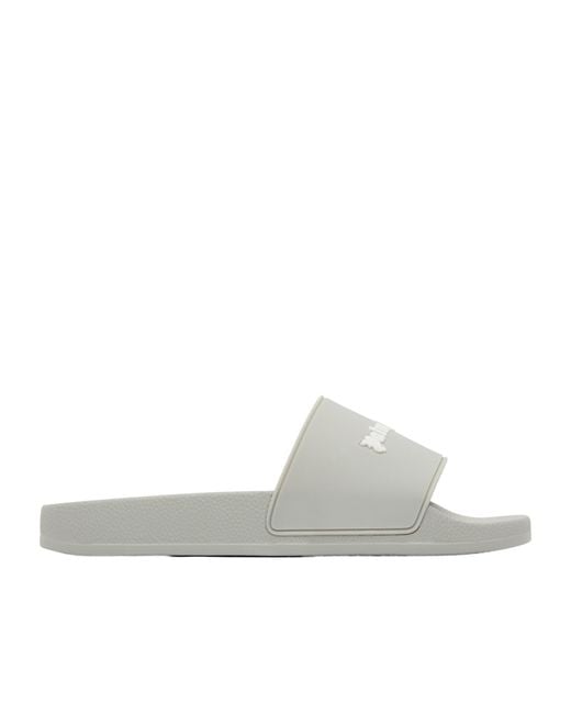Palm Angels White Classic Logo Slippers for men