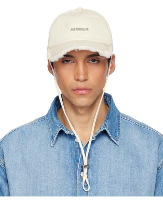 Jacquemus White The Artichaut Curved Peak Cap for men