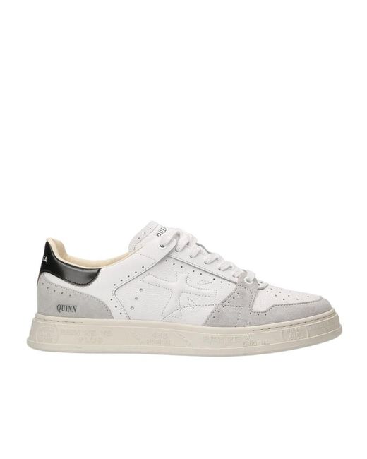 Premiata White Logo Low-Cut Casual Shoes for men