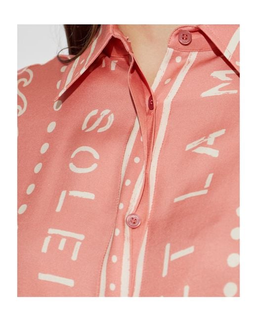 Balmain Pink All-Over Logo Print Shirt