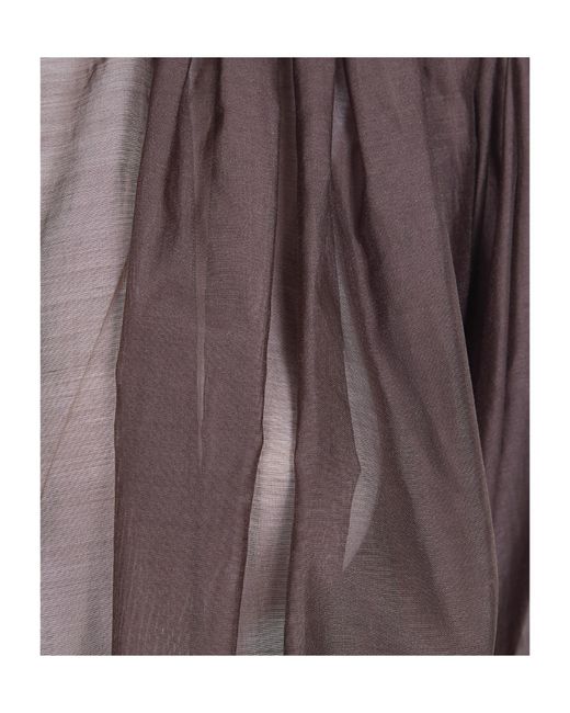 Twinset Brown Sheer Pleated Shirt