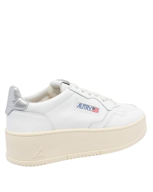 Autry White Medialist Platform Lace-Up Sneakers