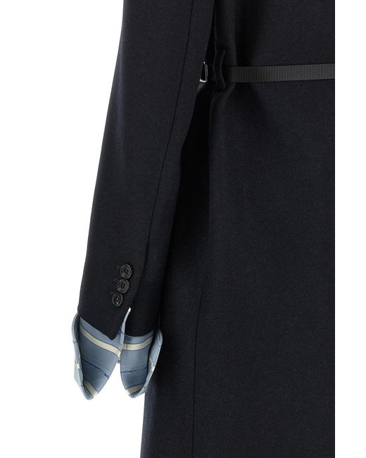 Prada Blue Jewel Collar Coat