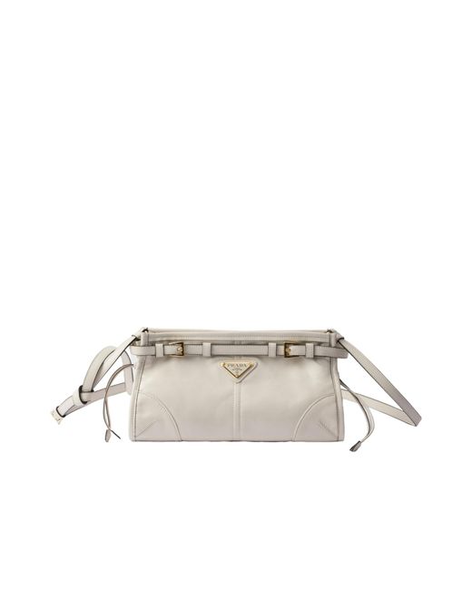 Prada White Small Leather Shoulder Bag