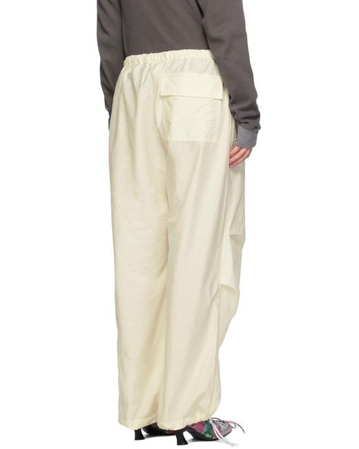 Acne White Drawstring Wide-Leg Trousers