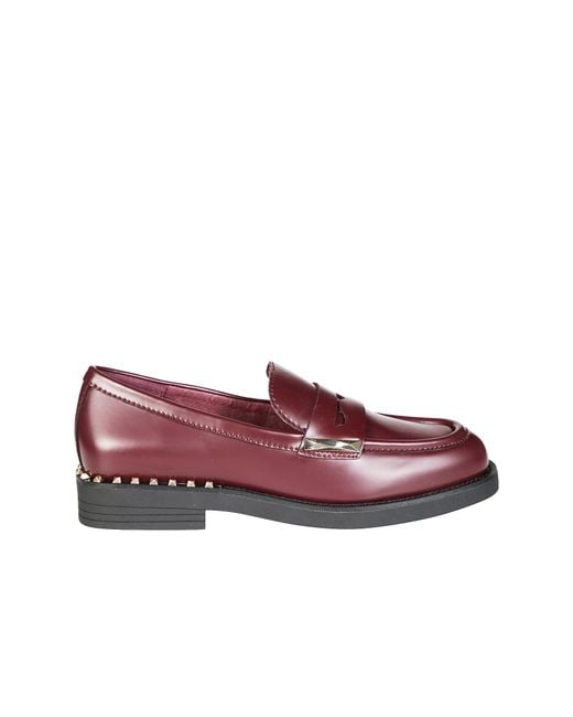 Ash Purple Round-Toe Loafers