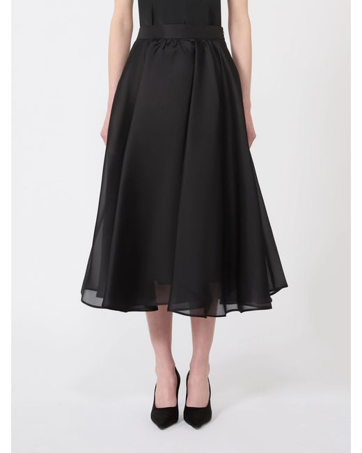 Max Mara Black Studio Calle Flared Midi Skirt