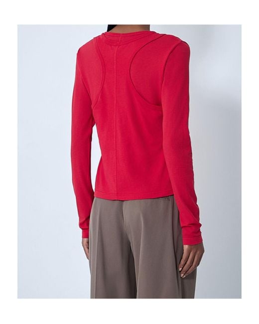 The Row Pink Layered Cotton T-Shirt